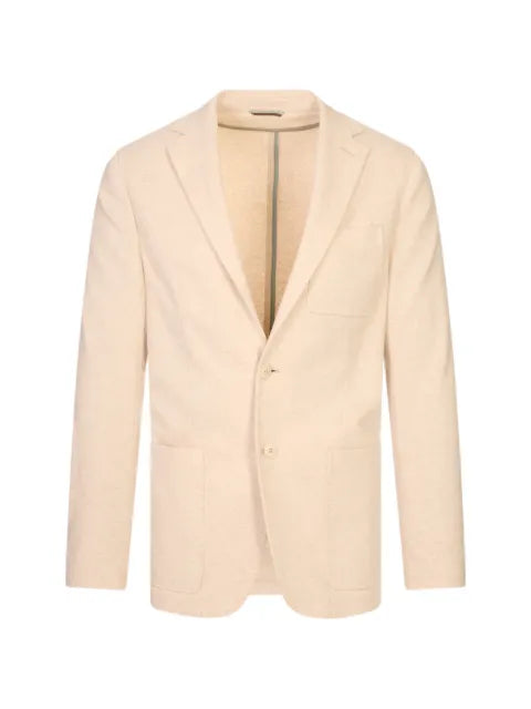Canali mélange-effect single-breasted blazer