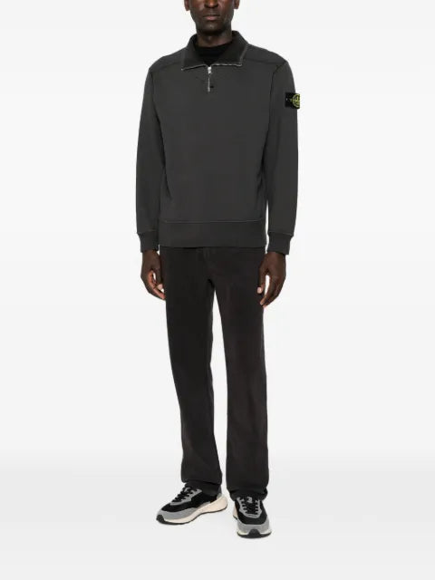 Stone Island 6100021 comfort-fit half-zip sweatshirt with stand collar