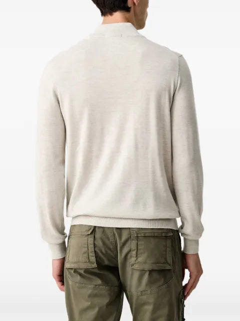 Aeronautica Militare logo-embroidered button-up sweater