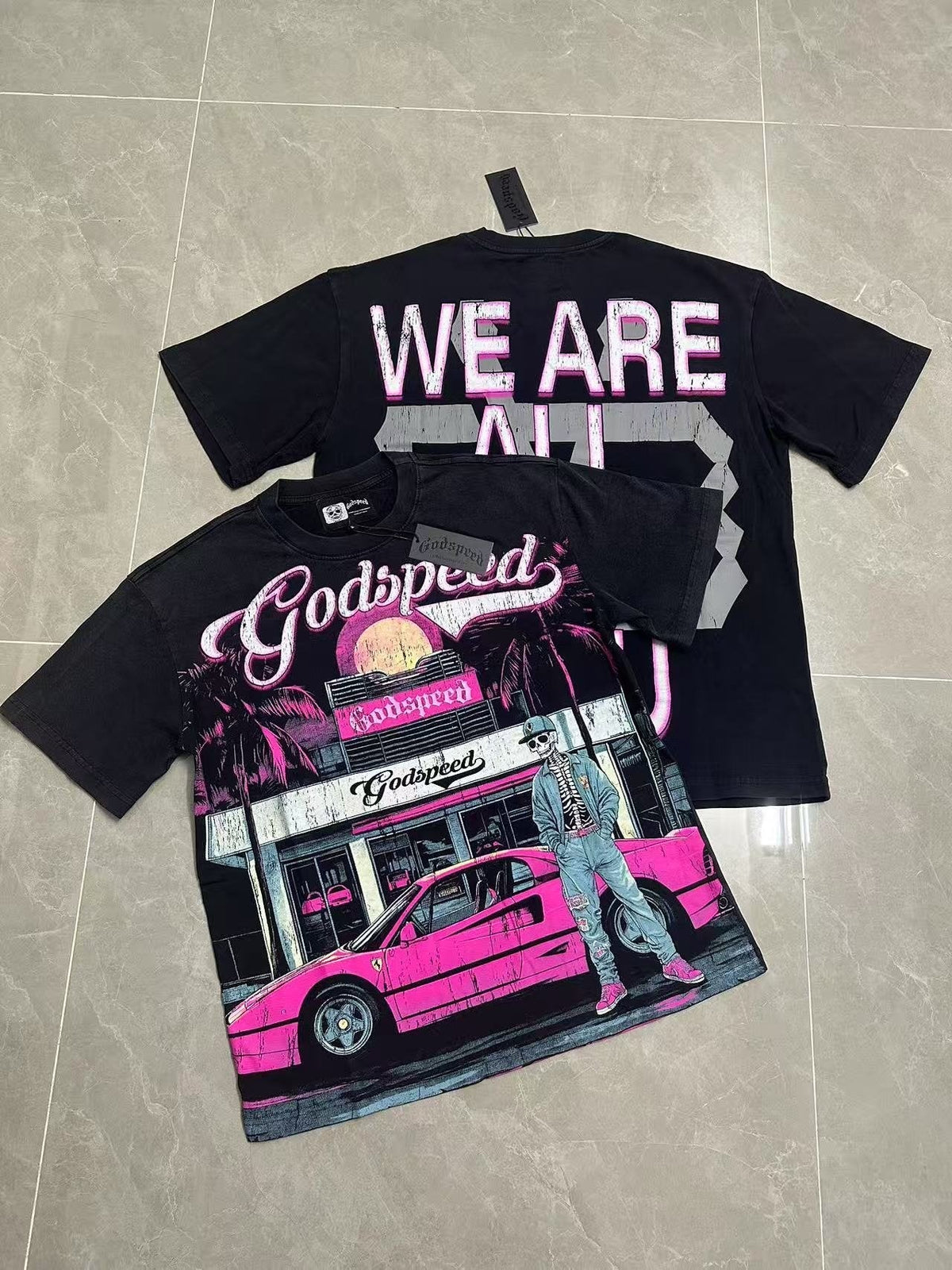 Godspeed Washed Black Rock Graphic T-Shirt