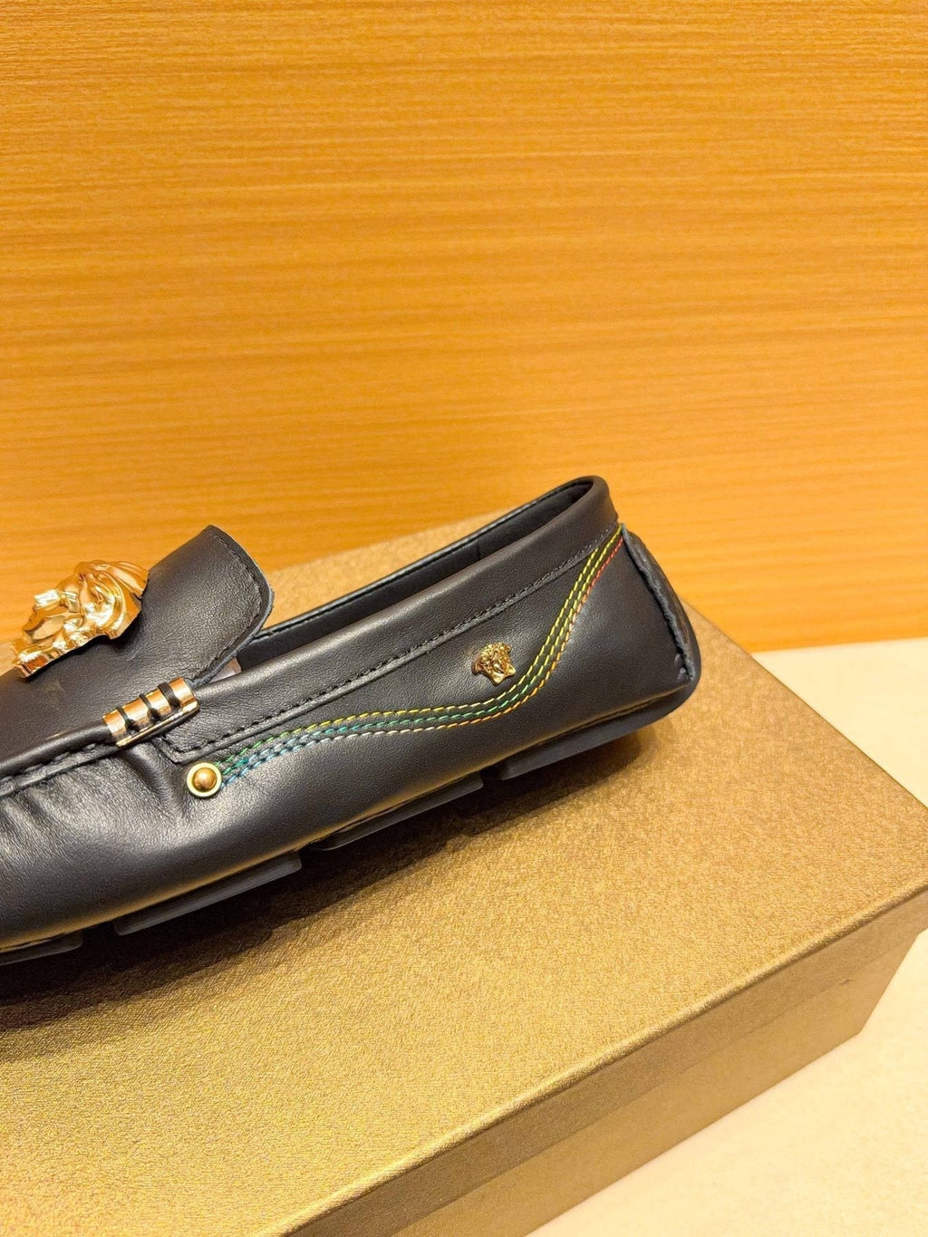 Versace Men's Black Medusa Loafers - Rubber Outsole