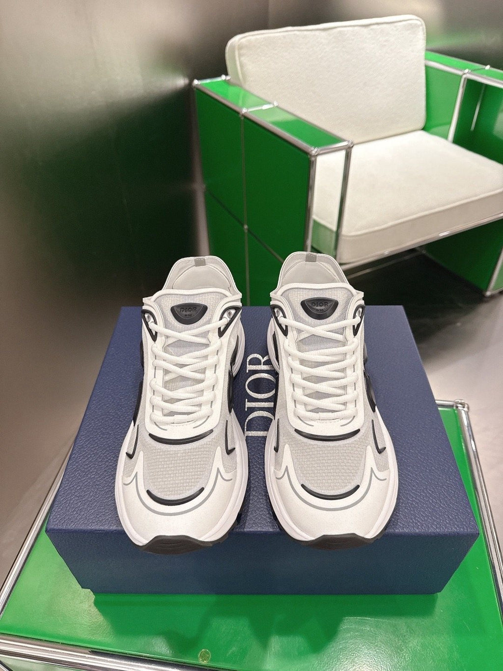 Dior Black and White Accent Low-Top Sneakers