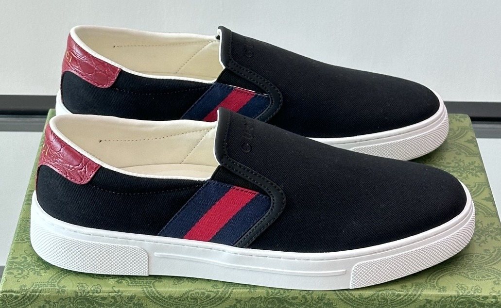 Gucci Striped Slip-On Sneakers